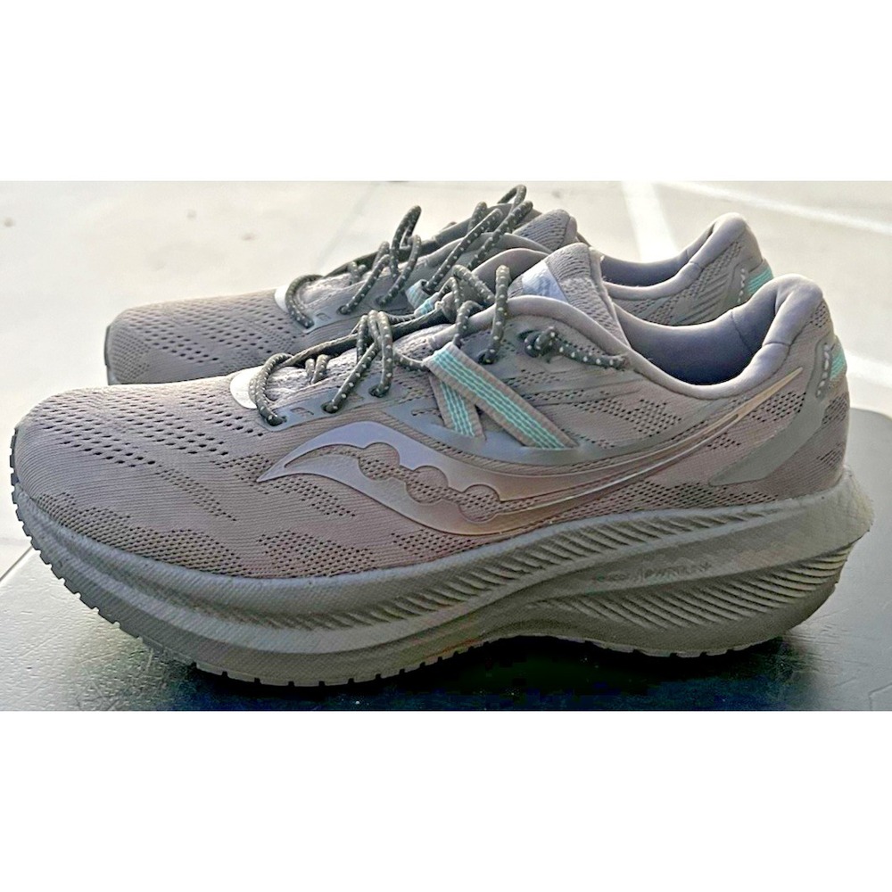Saucony Omni 21 Women's Running Shoes, Asphalt Gray/Blue Size 9